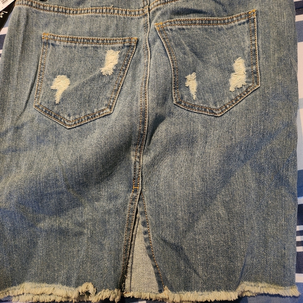 Fire los angeles blue demin distress   skirt size 24 new with tags - Picture 2 of 8